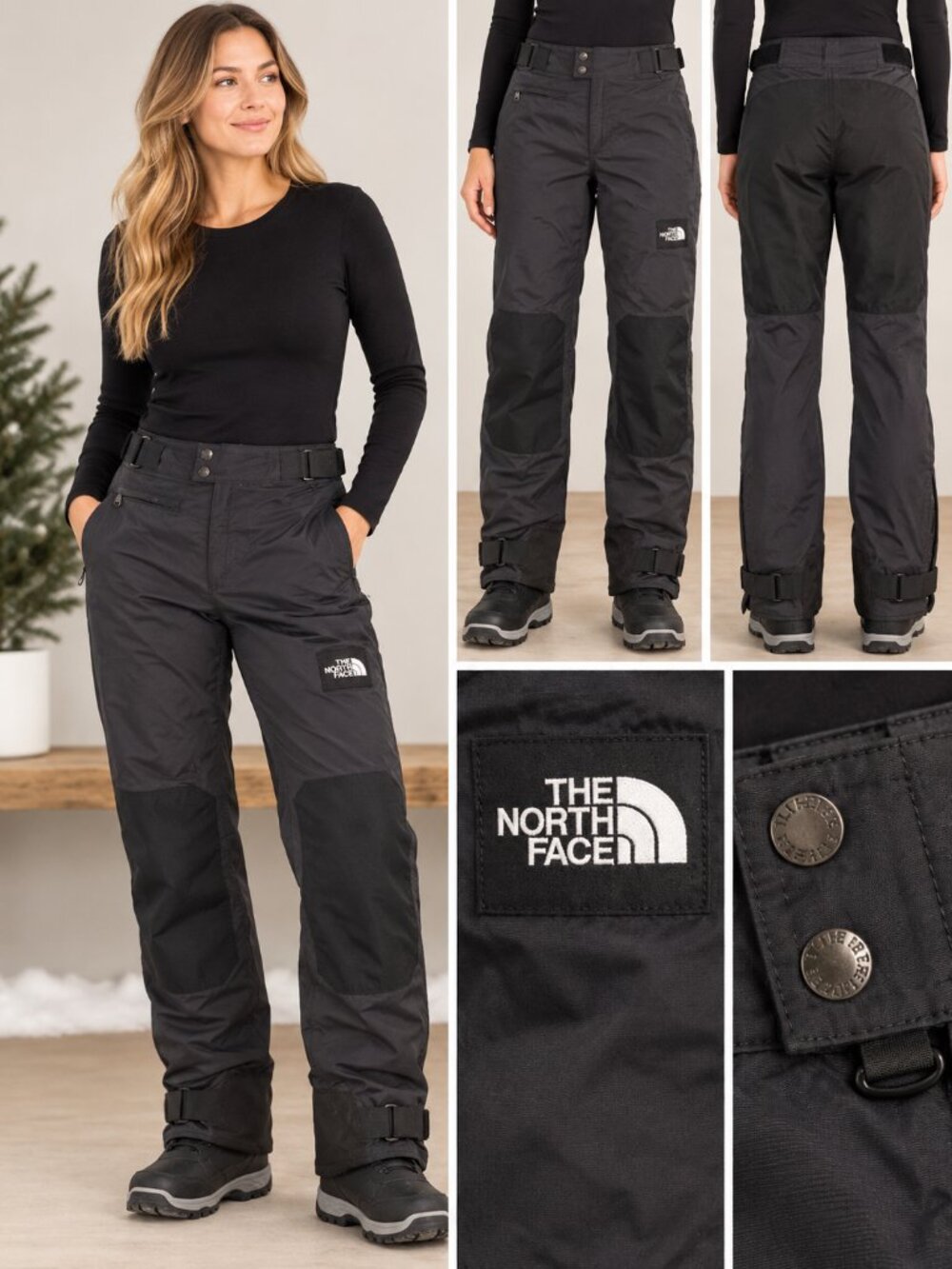 The North Face Women's Black Waterproof Ski Snow Pants Size M